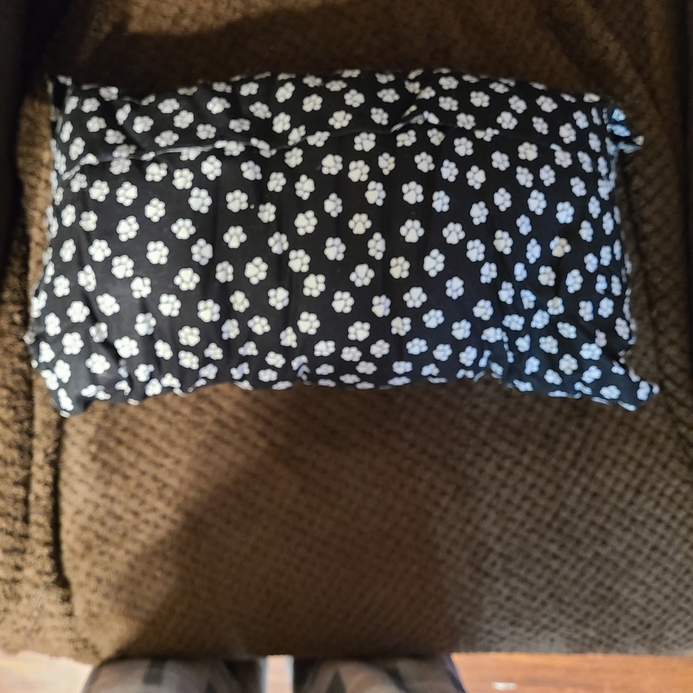 Black and White Paw Print Cushion